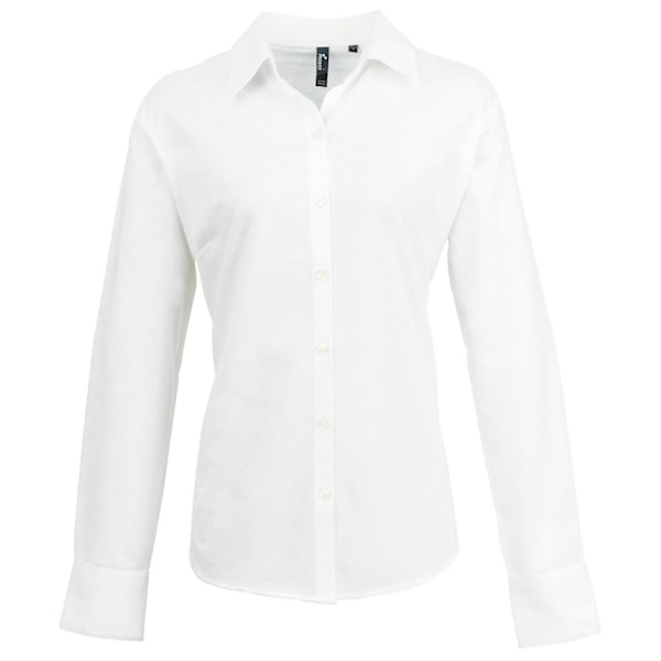 Premier Dam/Damer Signatur Pearlised Oxford Långärmad S White 24 UK