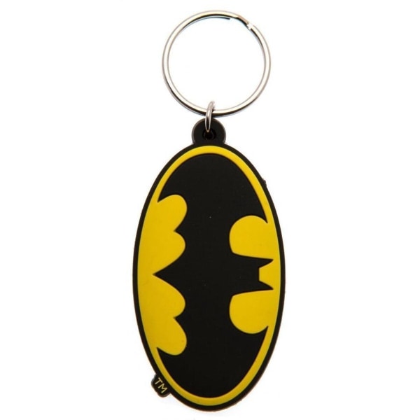 Batman Symbol Gummi Nyckelring One Size Svart/Gul Black/Yellow One Size