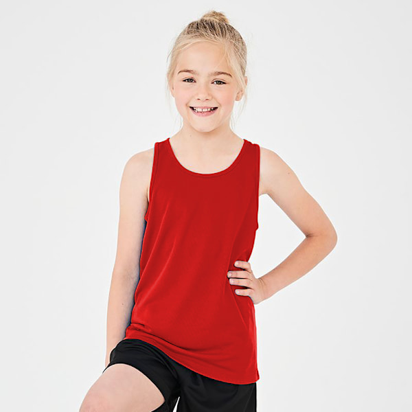 AWDis Just Cool Barn/Barn Plain Sleeveless Vest Top 3-4 År Fire Red 3-4 Years