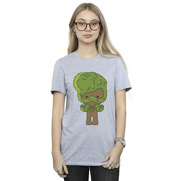 Marvel Dam/Kvinnor Jag Är Groot Chibi Flex Bomull Pojkvän T-S Sports Grey S