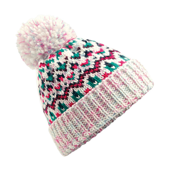 Beechfield Unisex Vuxen Blizzard Geometrisk Bobble Mössa En Storlek Sherbert Dip Sherbert Dip One Size