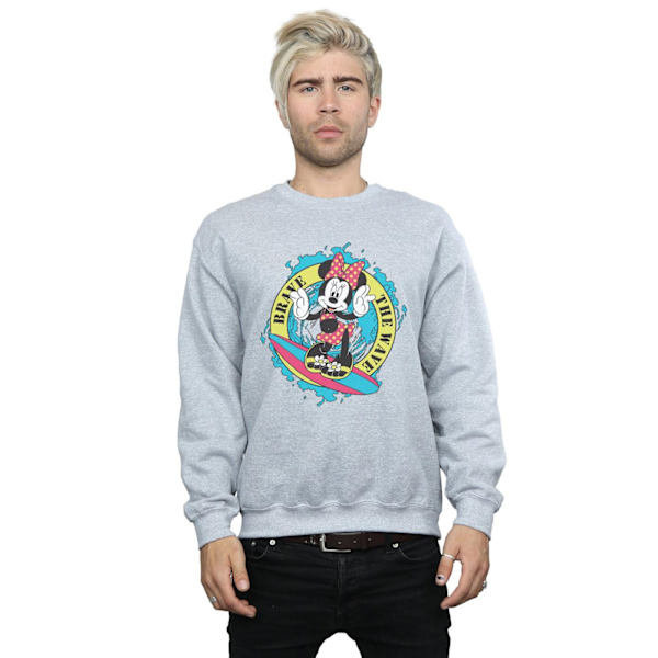 Disney Mens Minnie Mouse Brave The Wave Sweatshirt XXL Sports G Sports Grey XXL