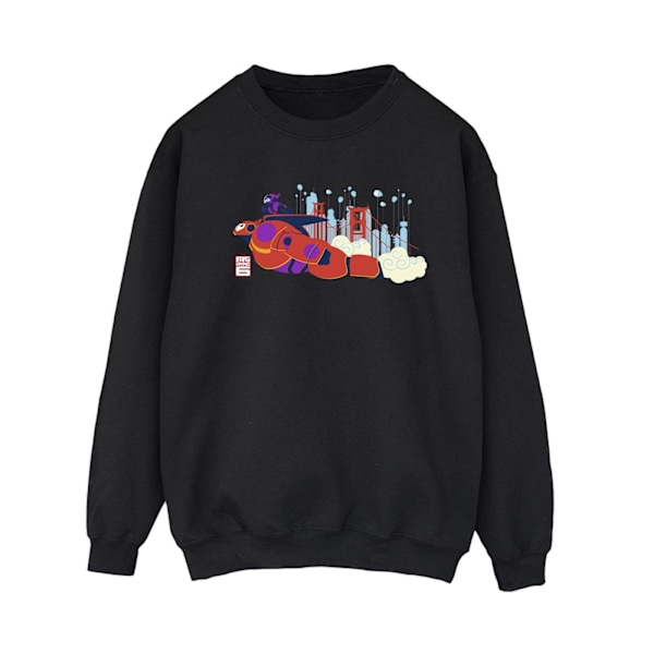 Disney Dam/Kvinnor Big Hero 6 Baymax Hiro Bridge Sweatshirt M Black M