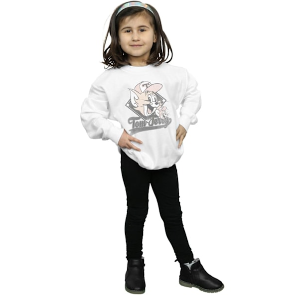 Tom And Jerry Girls Baseball Caps Sweatshirt 7-8 år Vit White 7-8 Years