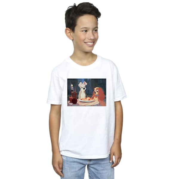 Disney Boys Lady And The Tramp Spaghetti Photo T-Shirt 9-11 År White 9-11 Years