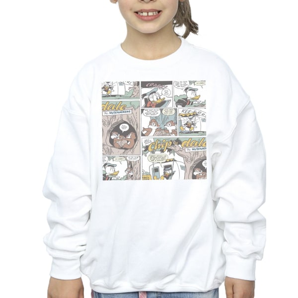 Disney Girls Chip 'n Dale Comic Sweatshirt 9-11 år Vit White 9-11 Years