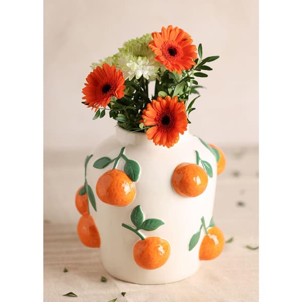 Hestia 23cm Vit Vas Med Apelsiner One Size Vit White One Size
