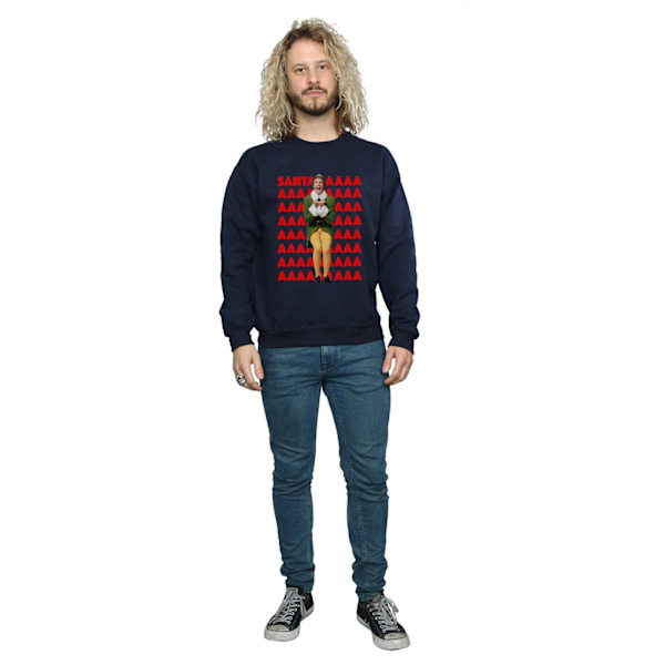 Elf Herr Buddy Santa Scream Sweatshirt L Marinblå Navy Blue L