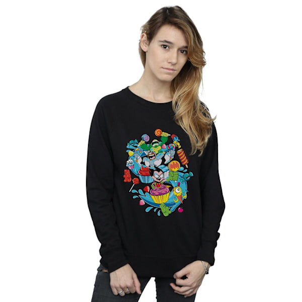 DC Comics Dam/Kvinnor Teen Titans Go Candy Mania Sweatshirt X Black XXL