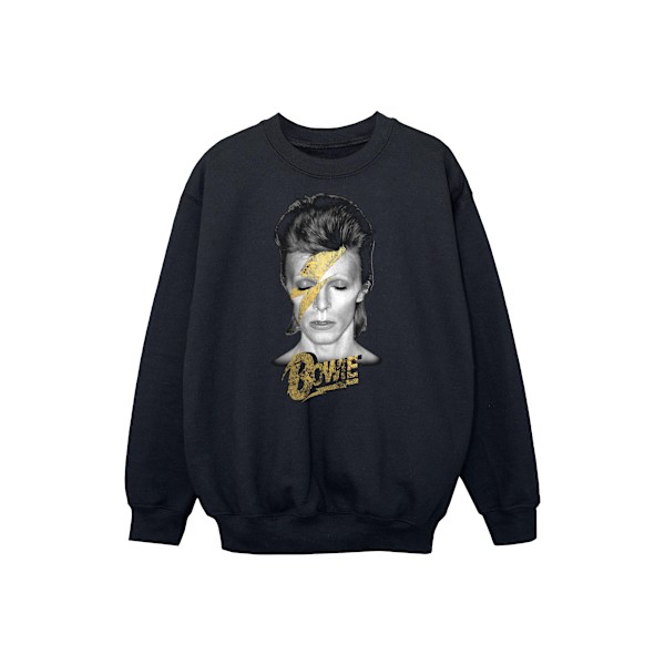 David Bowie Boys Aladdin Sane Gold Bolt Sweatshirt 9-11 år B Black 9-11 Years