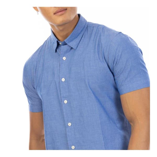 Peter Werth Herr Kortärmad Skjorta L Indigo Indigo L