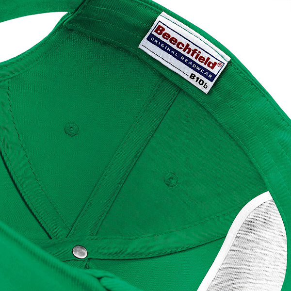 Beechfield Plain Unisex Junior Original 5 Panel Baseball Cap On Kelly One Size