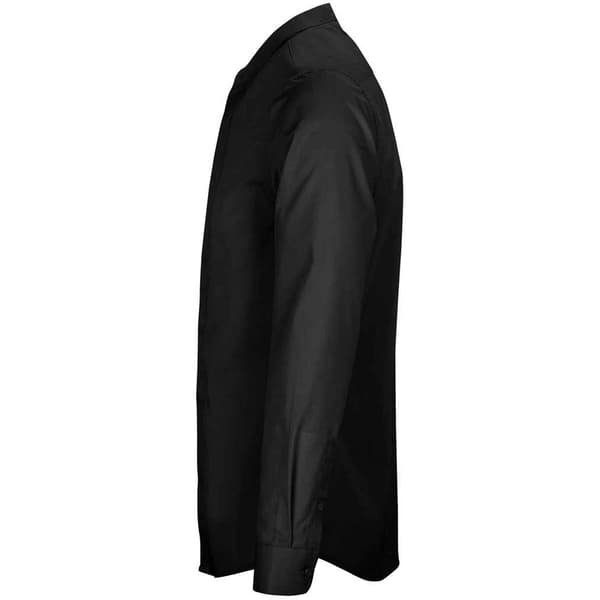NEOBLU Herr Poplin Bart Mao Krage Långärmad formell skjorta S Deep Black S