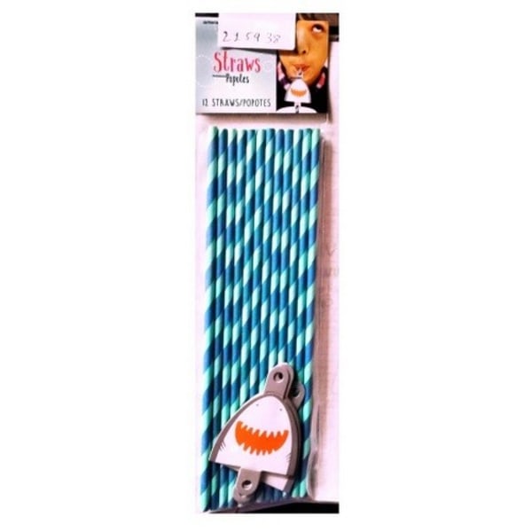 Amscan Popotes Straw (12-pack) One Size Blå/Vit Blue/White One Size