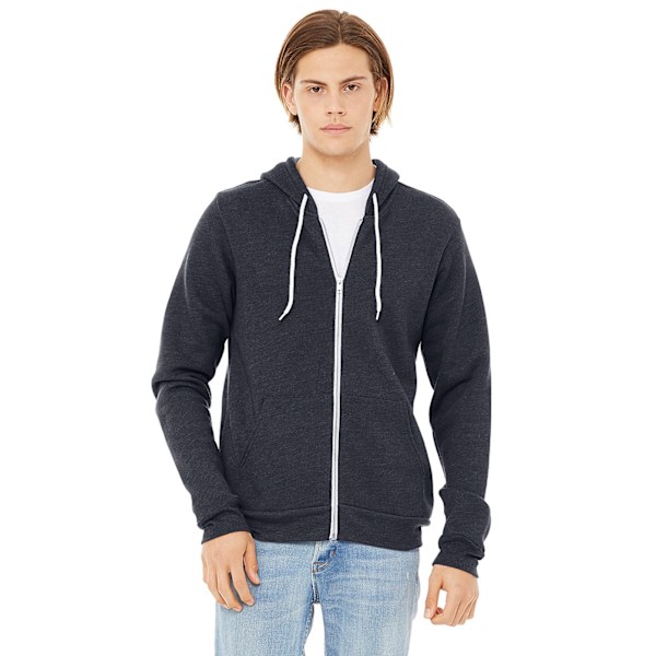 Bella + Canvas Unisex Full Zip Hoodie L Heather Navy Heather Navy L