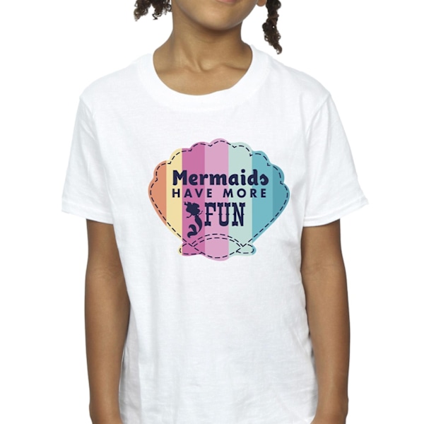 Disney Girls The Little Mermaid Fun Bomull T-shirt 7-8 År Vit White 7-8 Years