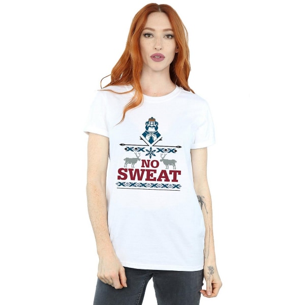 Frozen Womens/Ladies No Sweat Oaken Cotton Boyfriend T-Shirt S White S