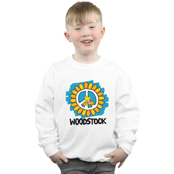 Woodstock Boys Flower Peace Sweatshirt 9-11 år Vit White 9-11 Years