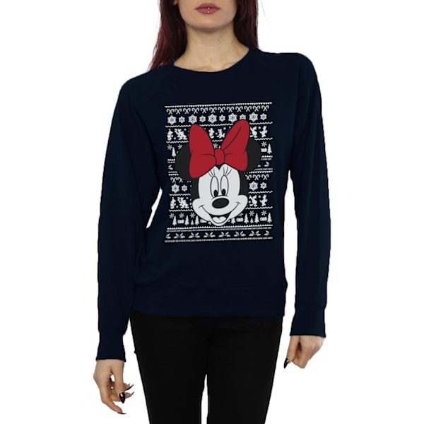 Disney Dam/Kvinnor Musse Pigg Jul Huvud Sweatshirt M D Deep Navy M