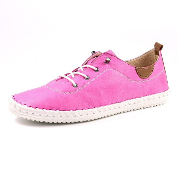 Lunar Dam/Dam St Ives Läder Plimsolls 5 UK Fuchsia/Vit Fuchsia/White 5 UK