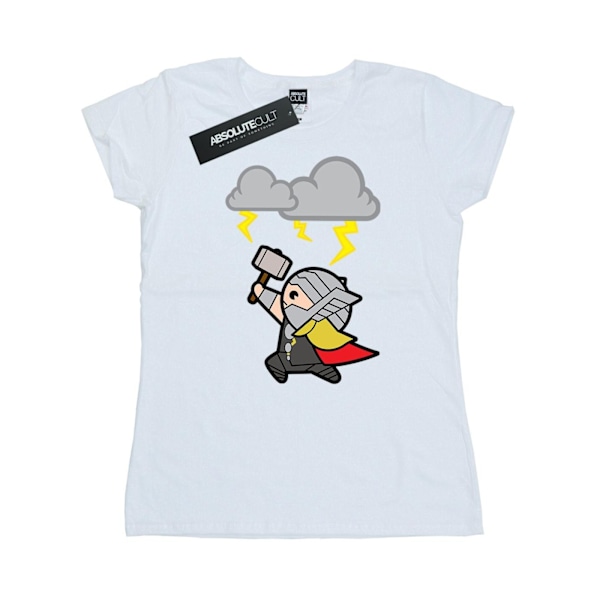 Marvel Dam/Kvinnor Kawaii Thor God Of Thunder Bomull T-Shirt White XXL