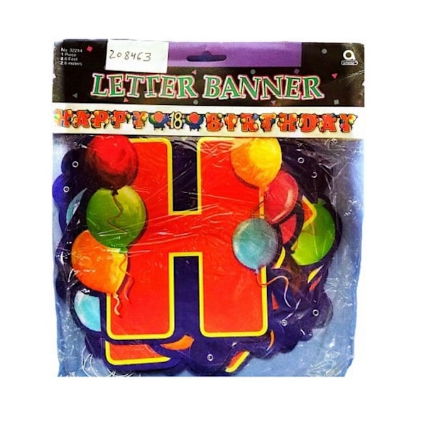 Amscan Bokstav 18:e Banderoll En Storlek Flerfärgad Multicoloured One Size