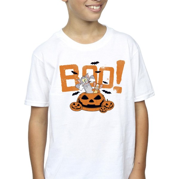 Tom & Jerry Boys Halloween Boo! T-shirt 7-8 år Vit White 7-8 Years