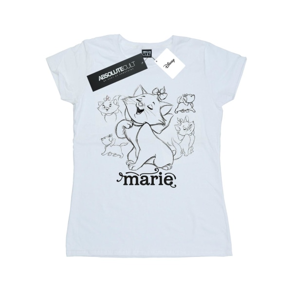 Disney Dam/Dam Marie Collage Skiss T-shirt bomull M Whit White M
