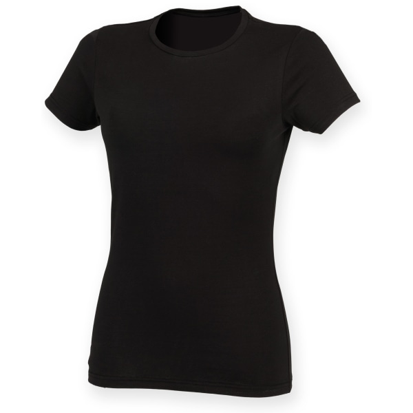 Skinni Fit Dam/Kvinnor Feel Good Stretch Kortärmad T-shirt Black M