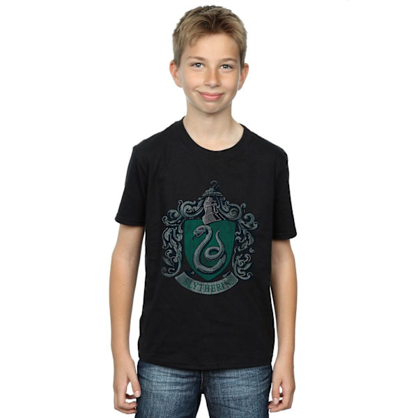 Harry Potter Boys Slytherin Distressed Cotton T-Shirt 5-6 år Black 5-6 Years