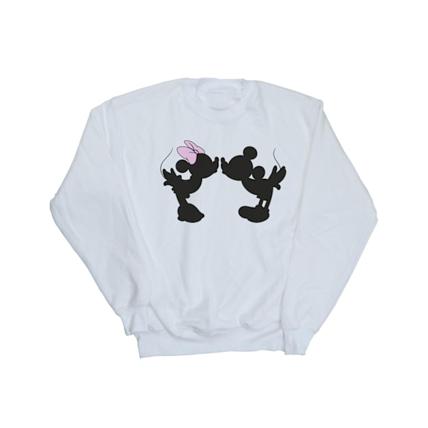 Disney Girls Mickey Minnie Kiss Silhouette Sweatshirt 9-11 År White 9-11 Years