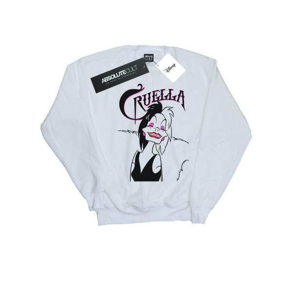 Disney Dam/Dam Cruella De Vil Evil Smile Sweatshirt S Whi White S