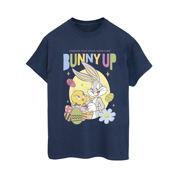 Looney Tunes Dam/Damer Kanin Upp Bomull Pojkvän T-shirt XX Navy Blue XXL