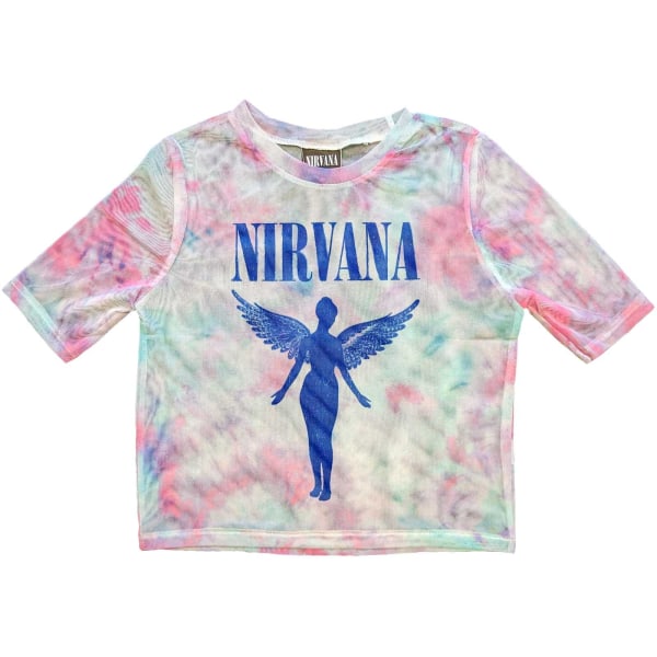 Nirvana Dam/Dam Angelic Mono Mesh Crop Top XXS Vit/Rosa White/Pink/Blue XXS