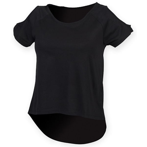 Skinni Fit Dam/Kvinnor Drop Tail T-Shirt 14 UK Svart Black 14 UK