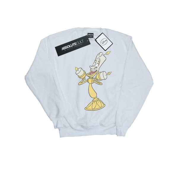 Disney Herrar Skönheten och Odjuret Lumiere Distressed Sweatshirt White 5XL