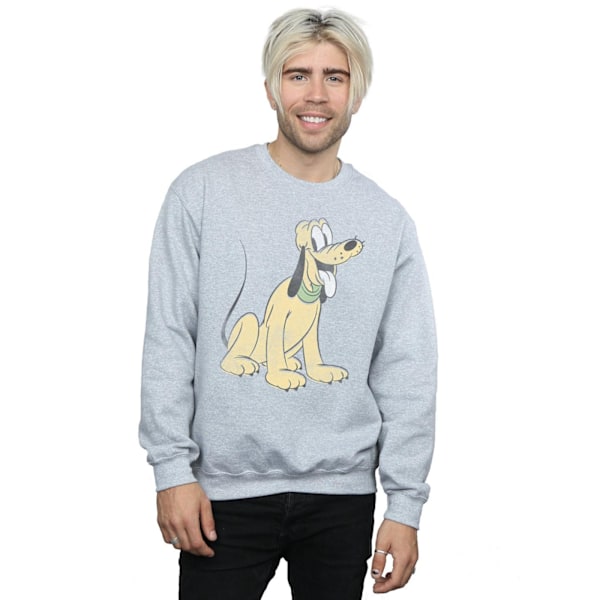Disney Herr Pluto Sittande Sweatshirt 3XL Sports Grey Sports Grey 3XL