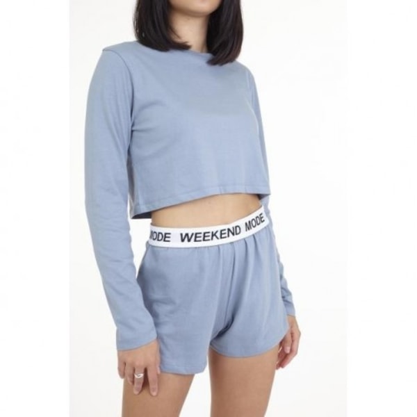 Brave Soul Dam/Kvinnor Weekend Mode Kort Loungewear Set L Blå Blue L