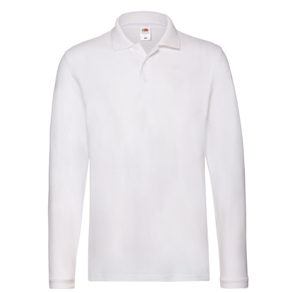 Fruit of the Loom Herr Pique Långärmad Polotröja M W White M