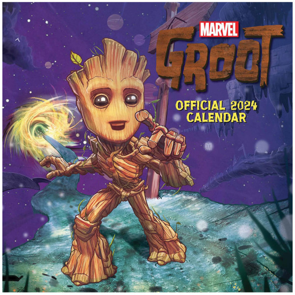 Guardians Of The Galaxy 2024 Groot Väggkalender One Size Purpl Purple/Green/Brown One Size