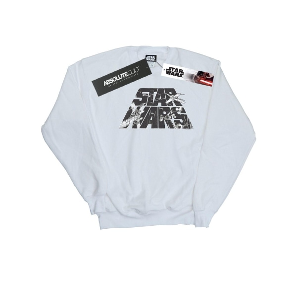 Star Wars Dam/Dam Logo Space Sketch Sweatshirt M Vit White M
