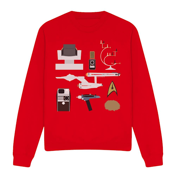 Star Trek Unisex Vuxen The Original Series Present Set Sweatshirt Red M