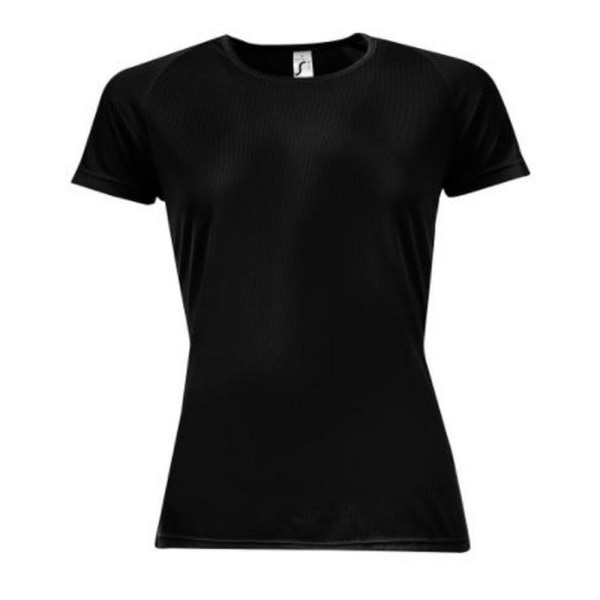 SOLS Sportig kortärmad T-shirt dam/dam XXL Svart Black XXL