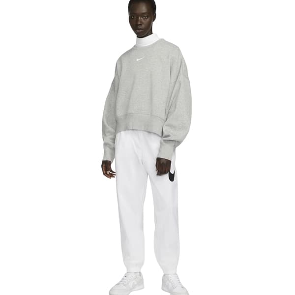Nike Dam Phoenix Fleece Crew Neck Oversized Sweatshirt Grey Marl 8 UK