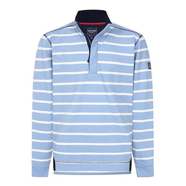 Lazy Jacks Randig Piké Sweatshirt för Män L Sky Sky L