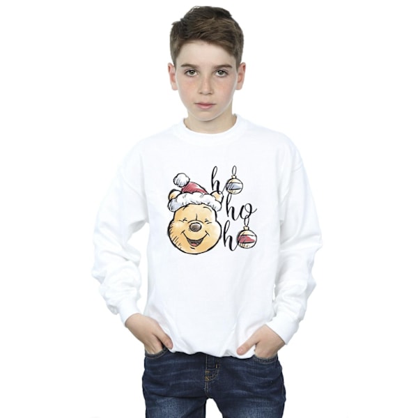Disney Boys Winnie The Pooh Ho Ho Ho Baubles Sweatshirt 7-8 år White 7-8 Years