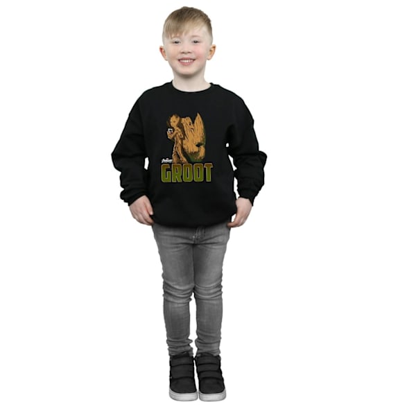 Marvel Boys Avengers Infinity War Groot Character Sweatshirt 9- Black 9-11 Years