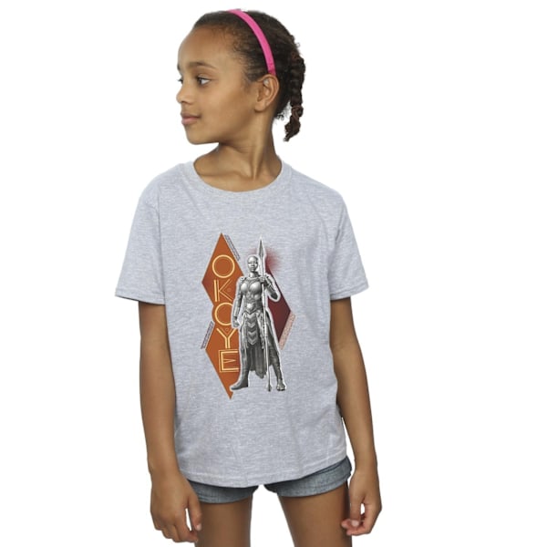 Marvel Girls Wakanda Forever Okoye Stance Bomull T-shirt 12-13 Sports Grey 12-13 Years