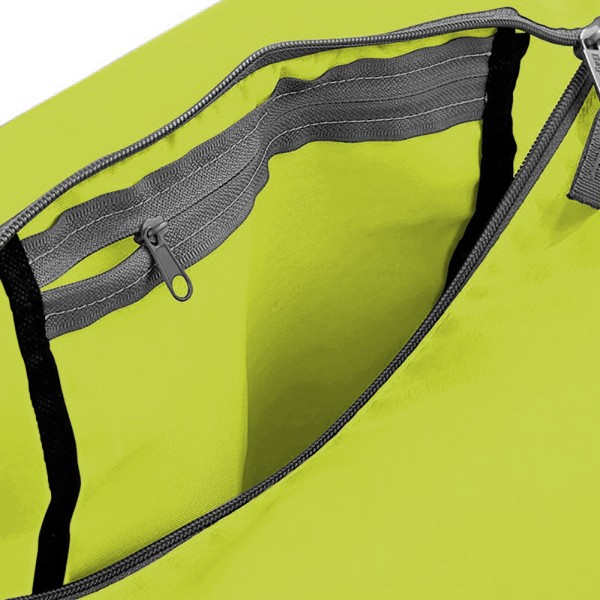 BagBase Packaway Barrel Bag / Duffle Water Resistant Travel Bag Fluorescent Yellow/ Black One Size