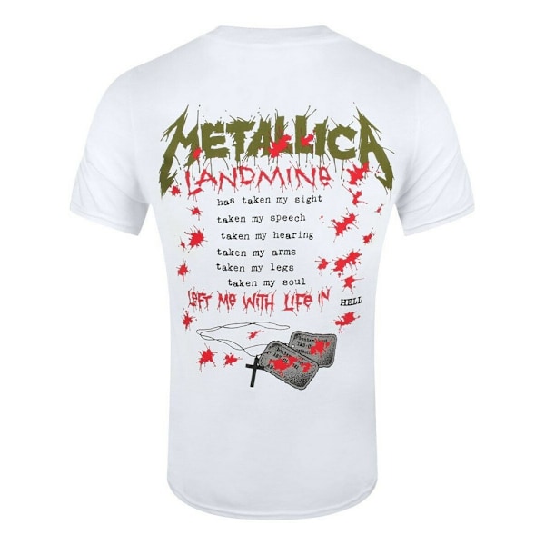 Metallica Unisex Vuxen One Landmine Baktryck T-shirt XL Vit White XL